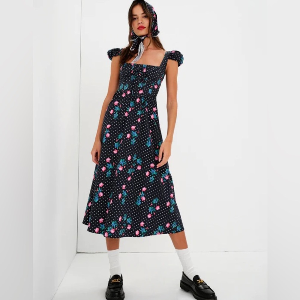 XS For Love & Lemons Florentina Midi Dress